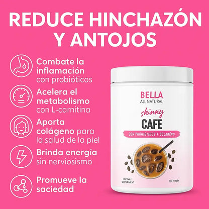 Bella All Natural® Skinny Café con Probióticos y Colágeno