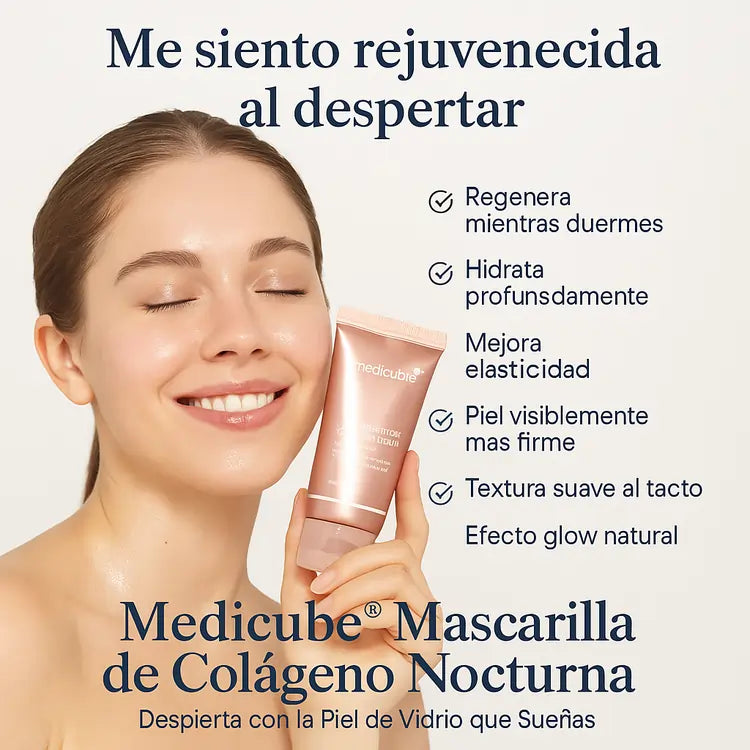 1 Medicube® Mascarilla de Colágeno | Despierta con la Piel de Vidrio que Sueñas ✨