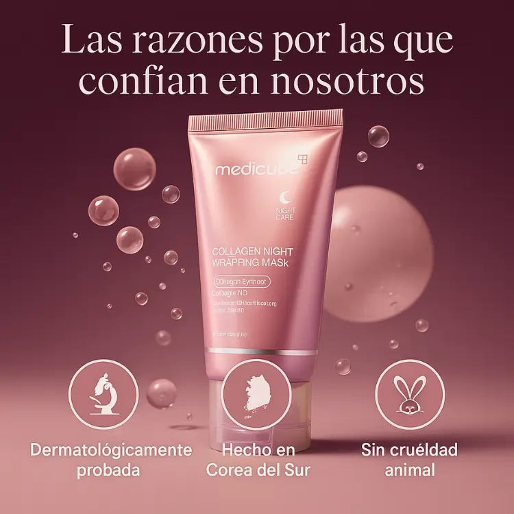 1 Medicube® Mascarilla de Colágeno | Despierta con la Piel de Vidrio que Sueñas ✨